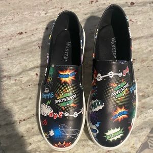 Wanted Slip On Sneakers - Comic Book Sz. 7
